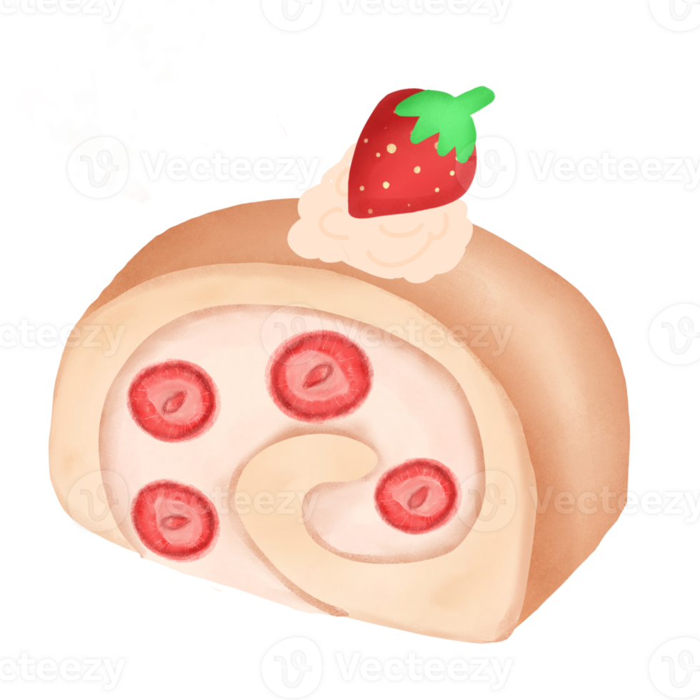Roll cake strawberry png