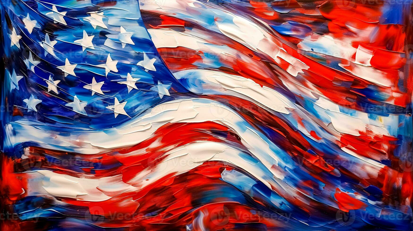 resumen dibujado acuarela creativo americano bandera, hecho con generativo ai foto