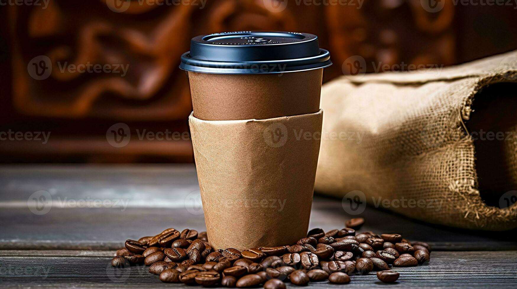 paper cup for coffee to go, made with Generative AI photo