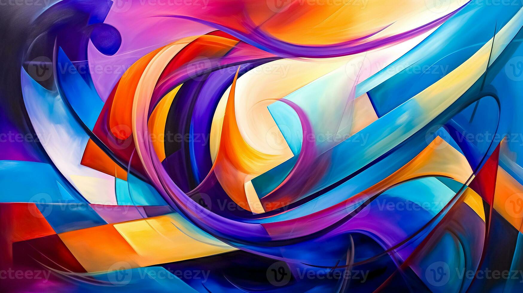 fantasy abstract multicolored watercolor painting, made with Generative AI photo