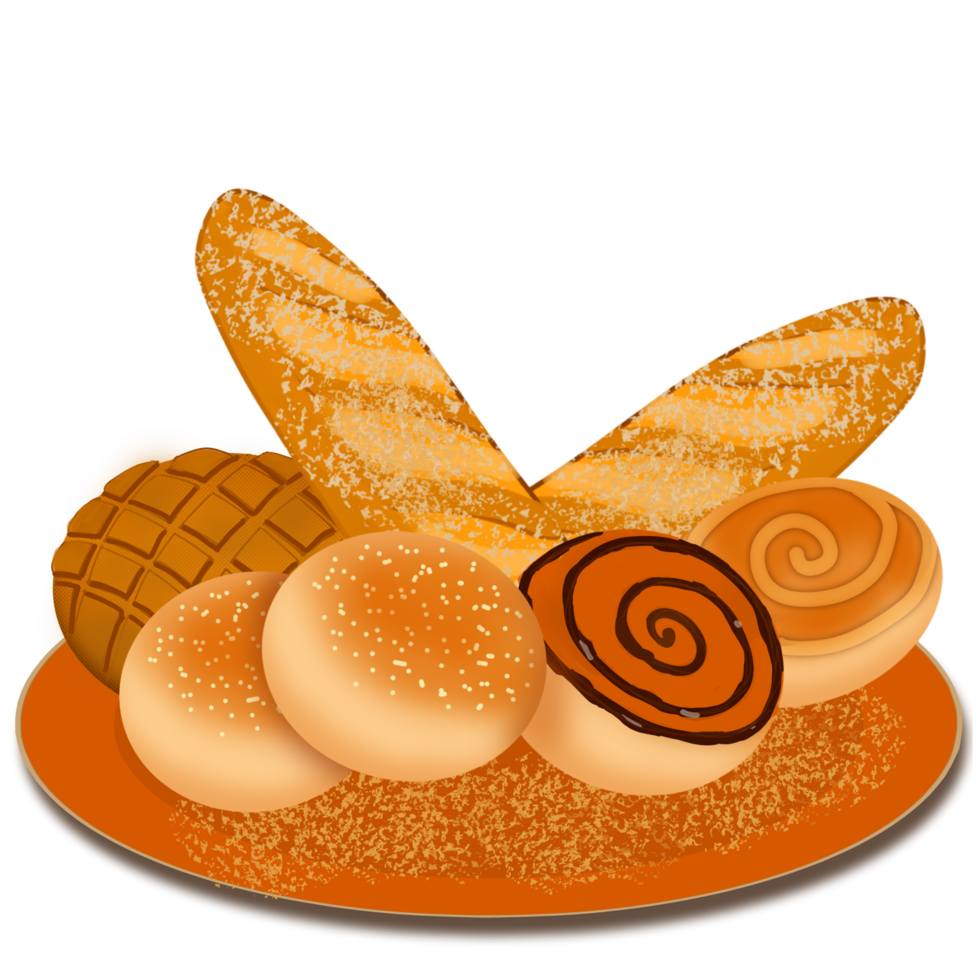 images of various types of bread png