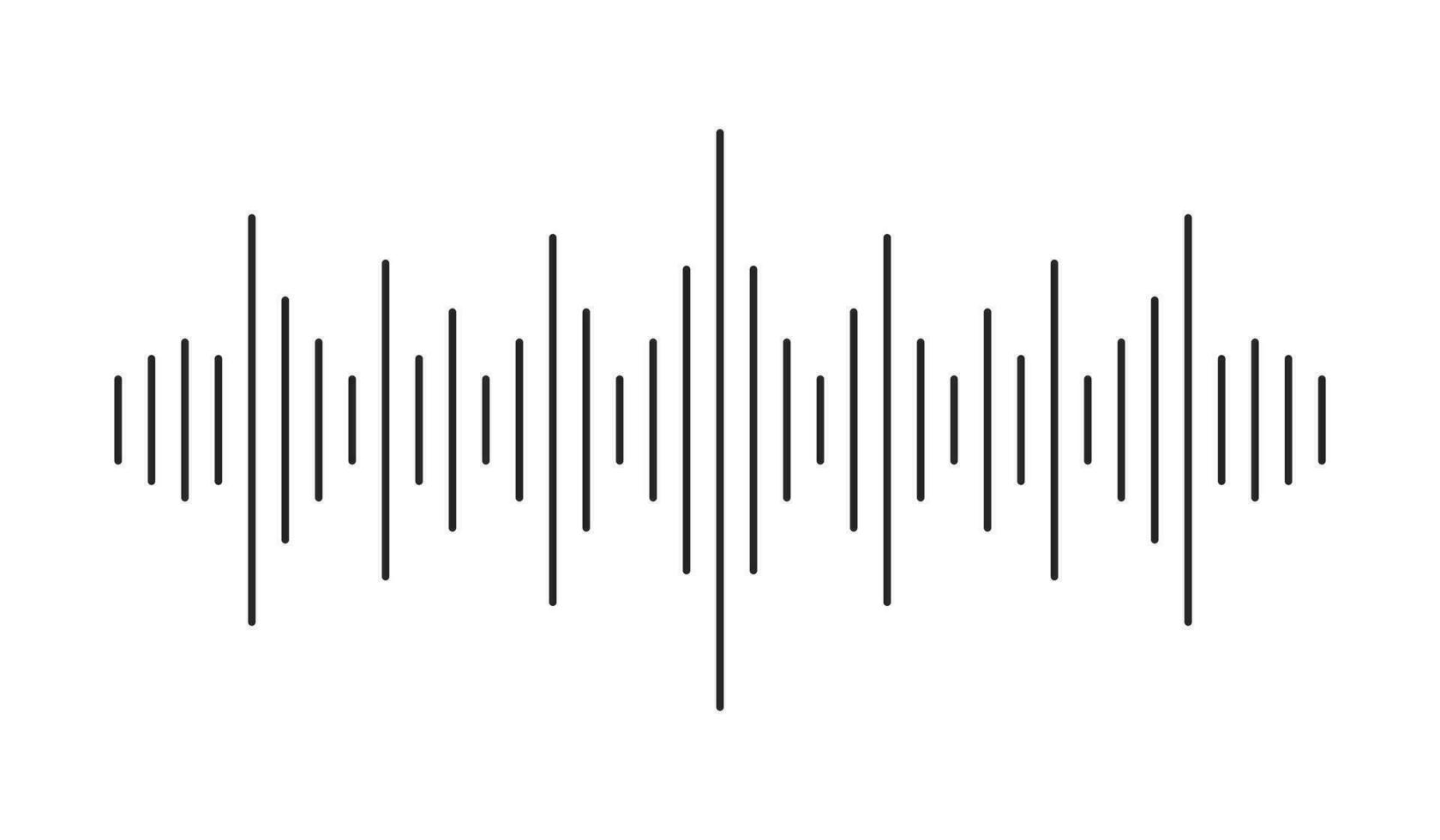 Sound waves flat monochrome isolated vector object. Editable black and white line art drawing. Simple outline spot illustration for web graphic design