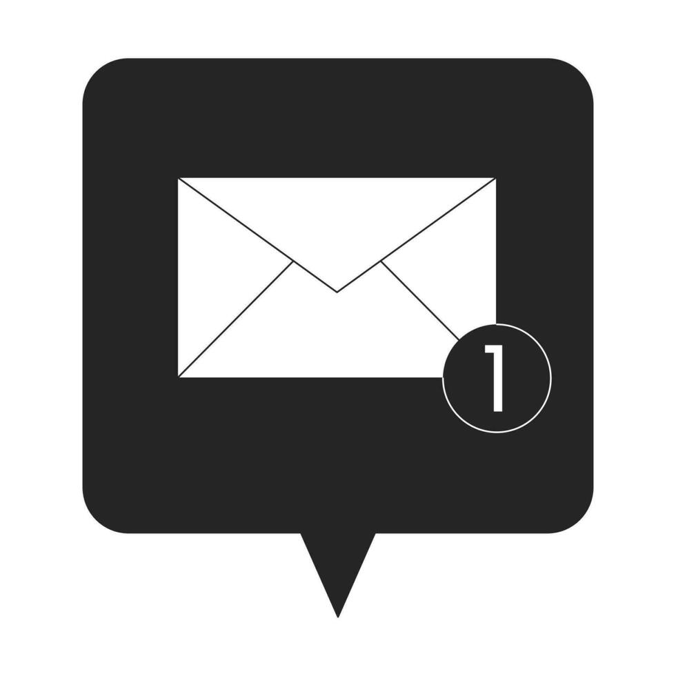 nuevo mensaje notificación plano monocromo aislado vector icono. correo electrónico habla burbuja. sobre. editable negro y blanco línea Arte dibujo. sencillo contorno Mancha ilustración para web gráfico diseño