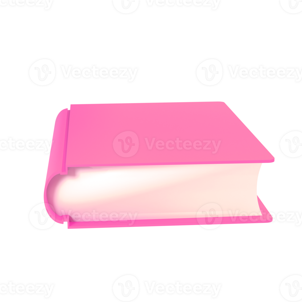 3d red cute empty notepad book stationery for school isolated background with clipping path. Simple render illustration. Design element for posters, banners, calendar, back to school concept png