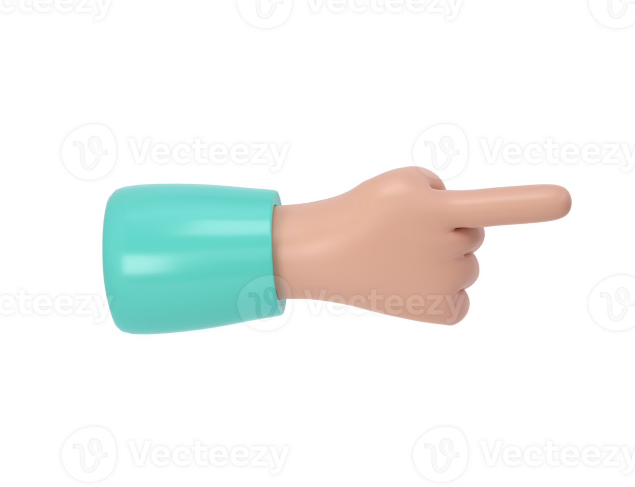 3d hand icon show push one finger forefinger counting illustration. Cartoon character. Business clip art isolated clipping path png