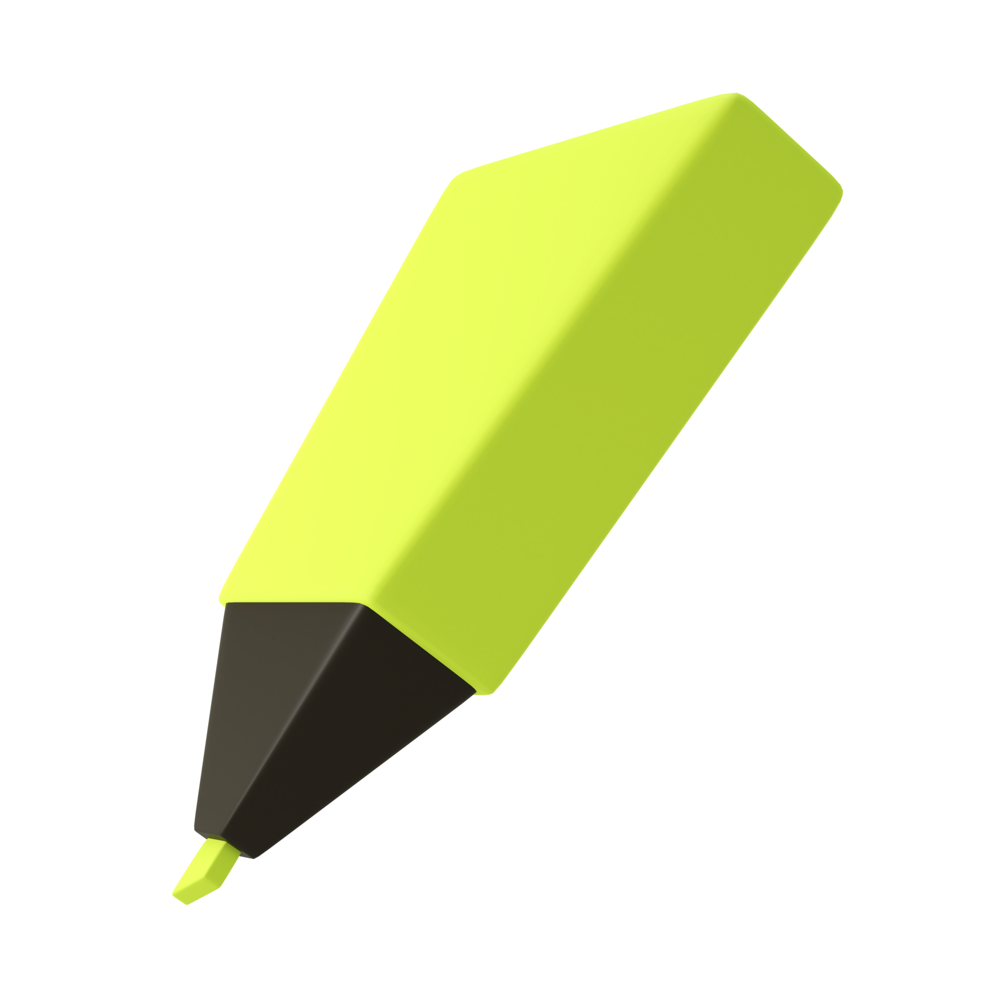 3d yellow highlighter marker icon for school office. Stationery