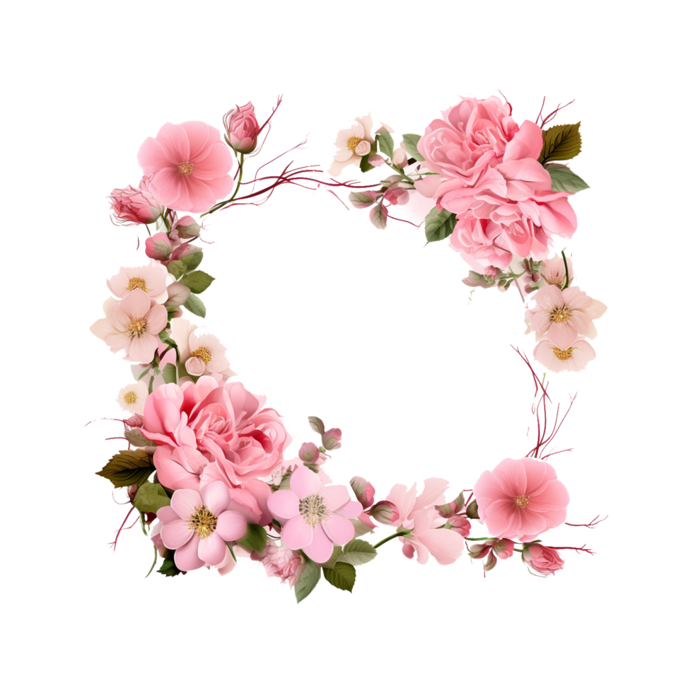 beautiful flower frame by wedding card ai generated png