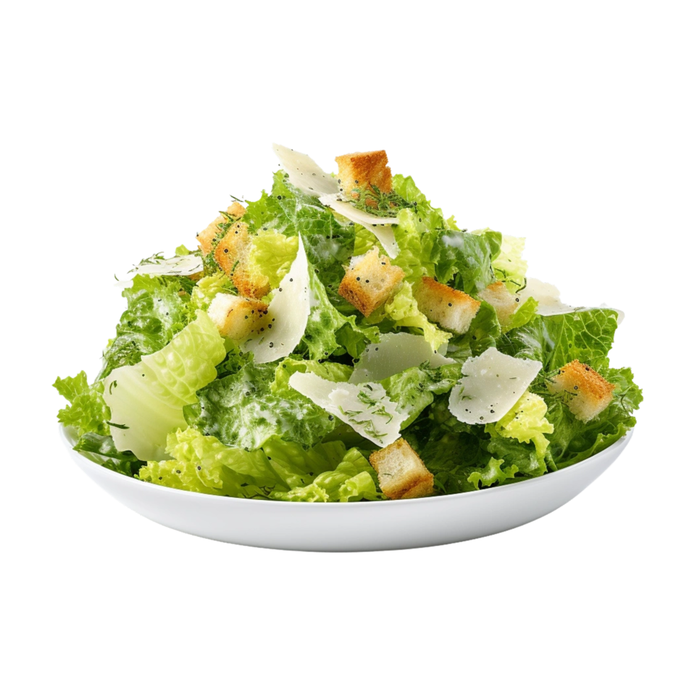 caesar sallad vit bacground ai genererad png