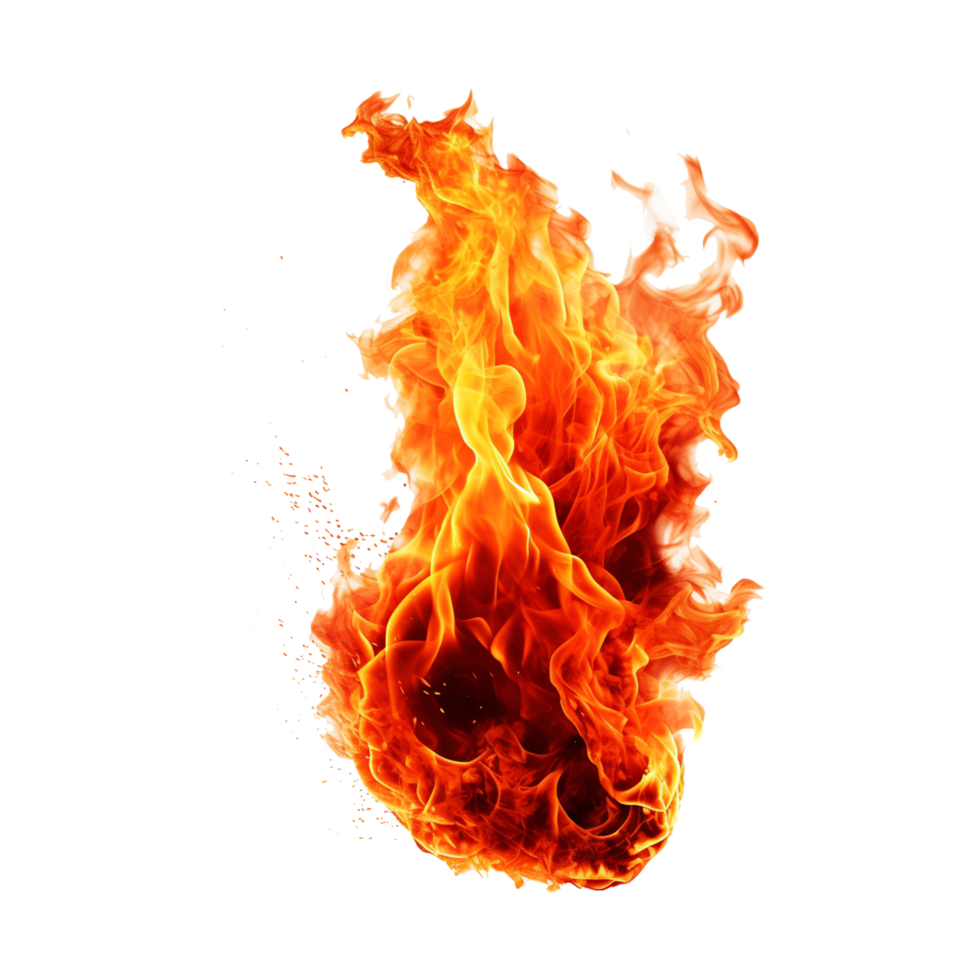 burning red fire flam ai generated png