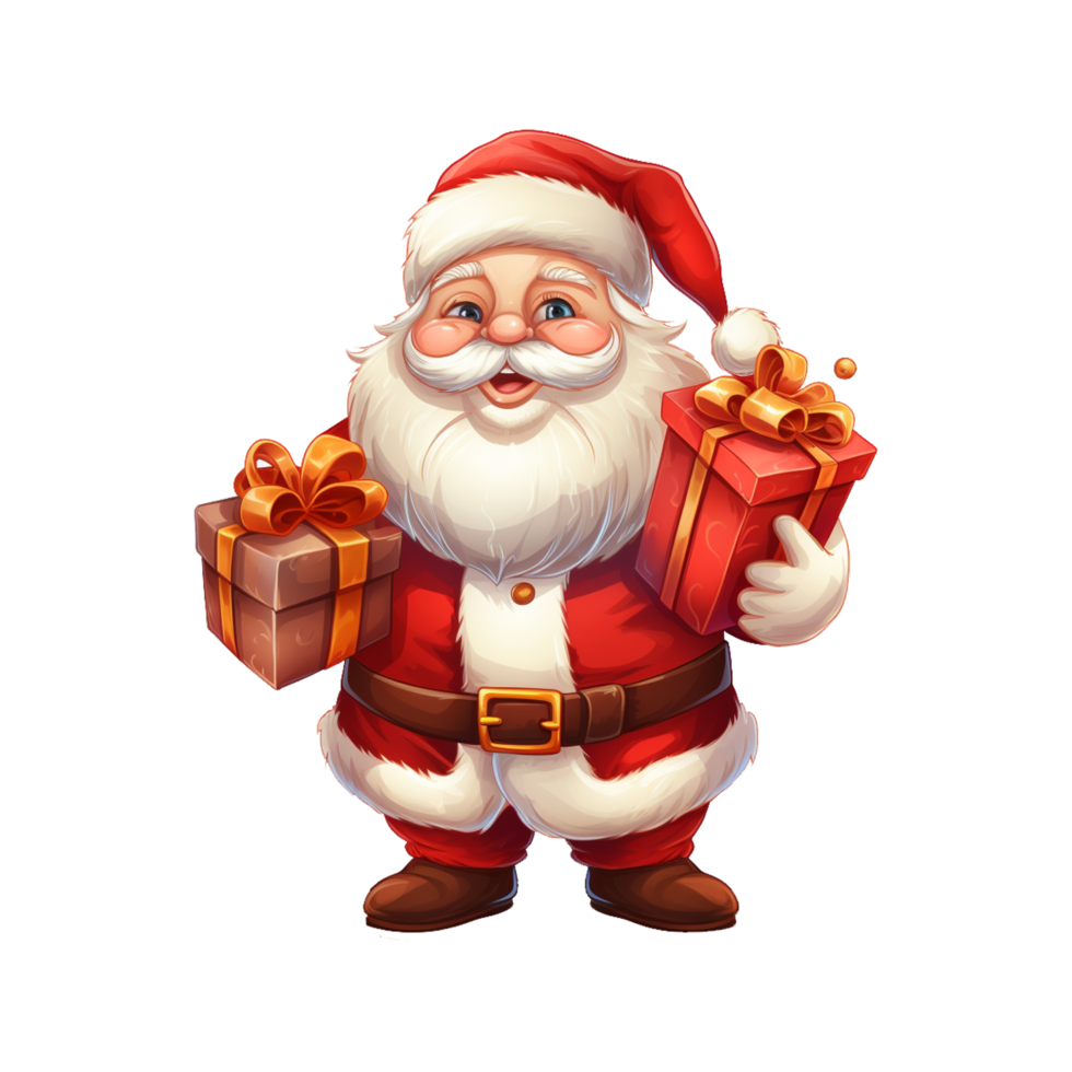 cartone animato stile Natale Santa incl ai generato png