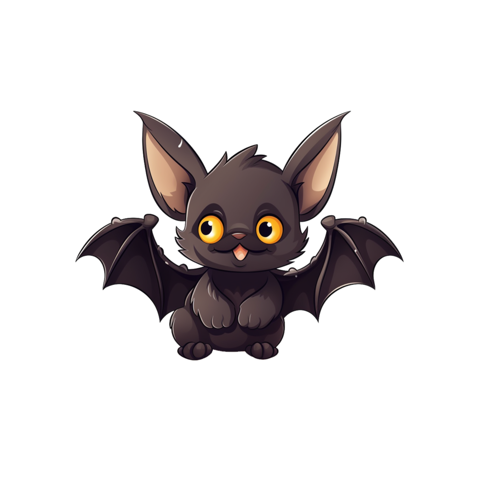 cute cartoon bat ai generated png