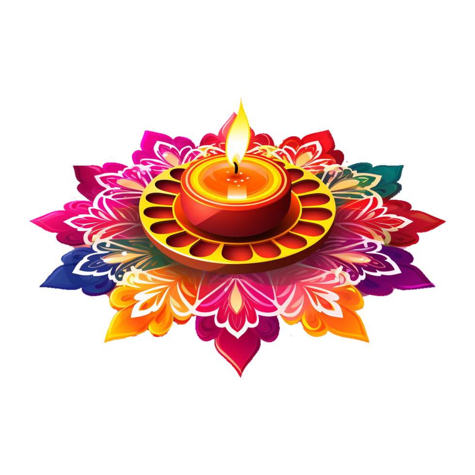 colorida diya rangoli Índia festival ai gerado png