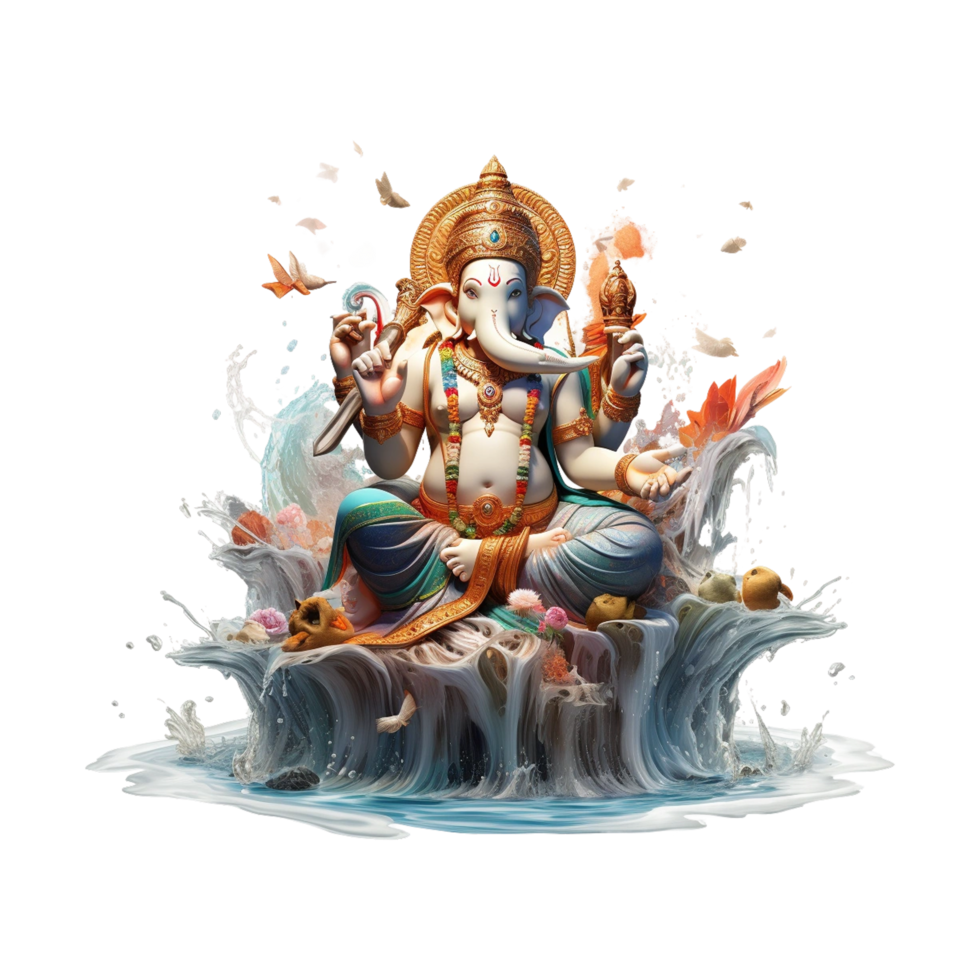 Krishna ganesha ai gerado png