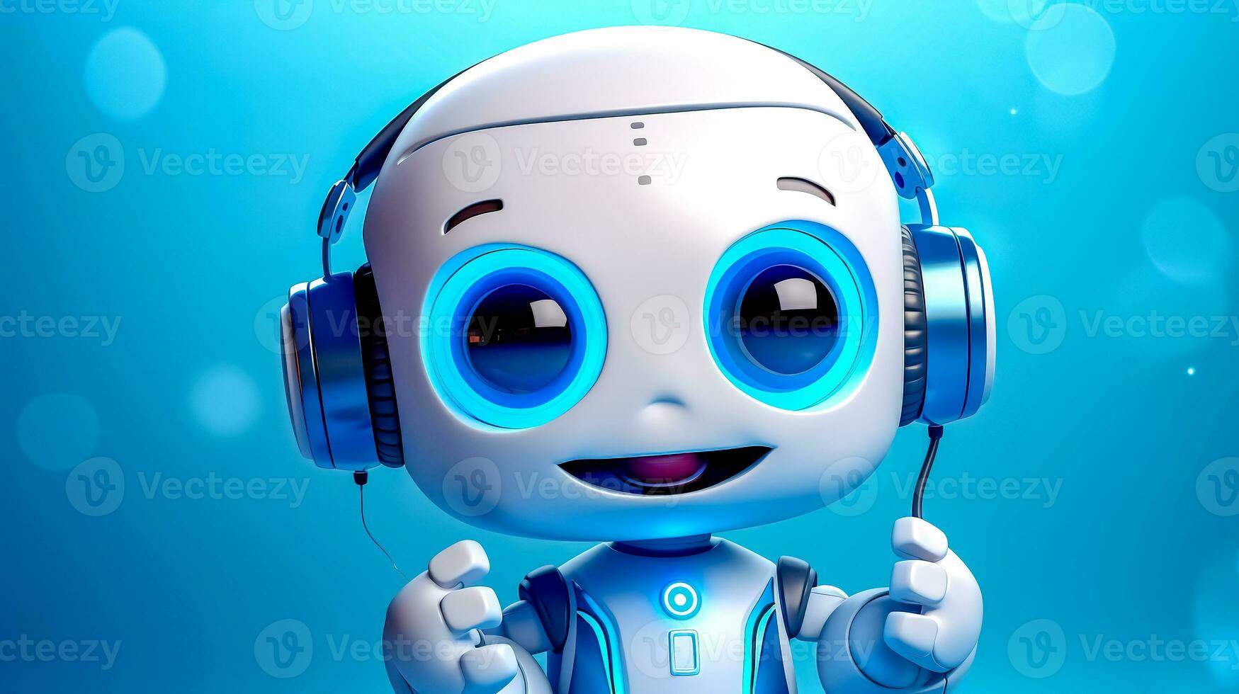 robot in the call center, communication with artificial intelligence