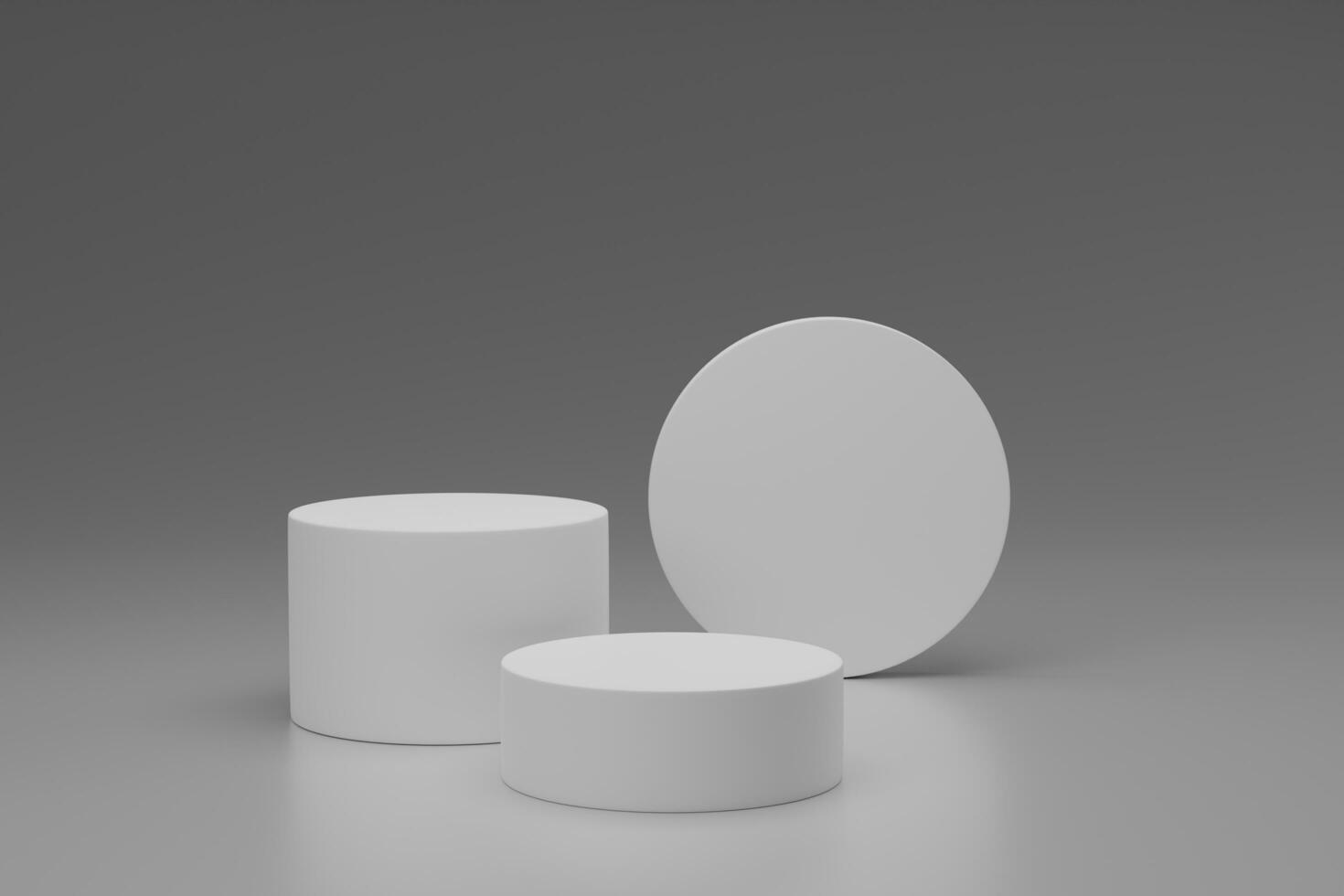 3d render minimal white podium product presentation on white glossy background photo