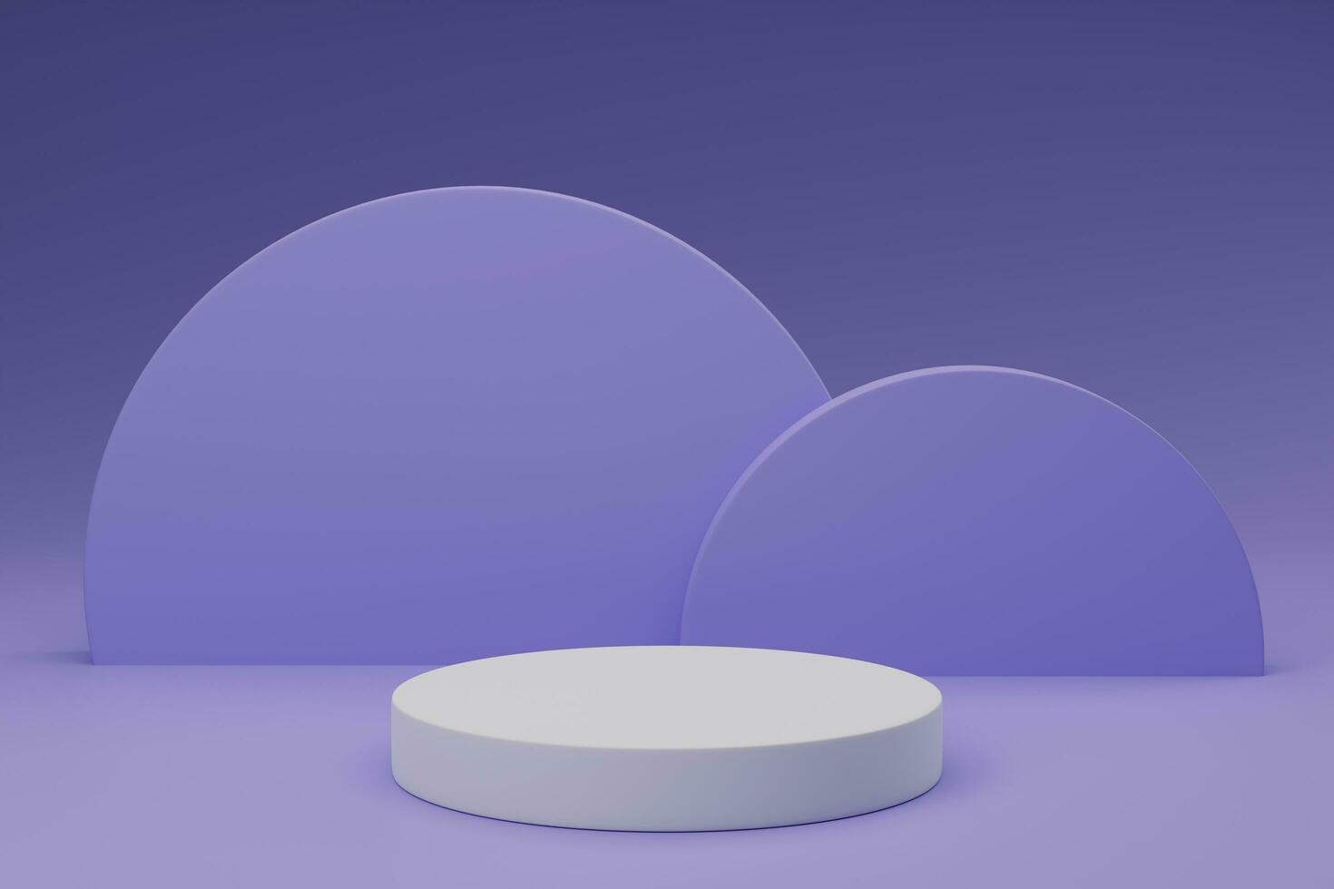 3d render minimal white podium product presentation on purple background photo