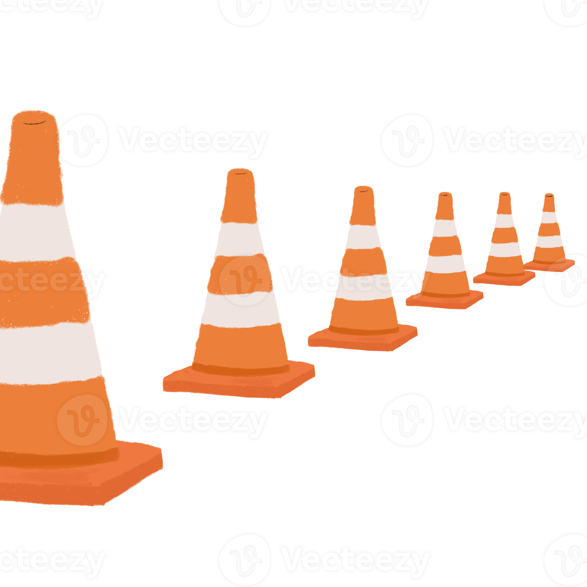 Traffic cones on the road 26847526 PNG