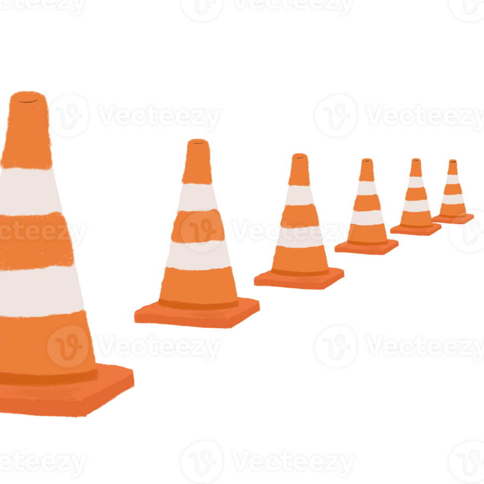 Traffic cones on the road 26847526 PNG