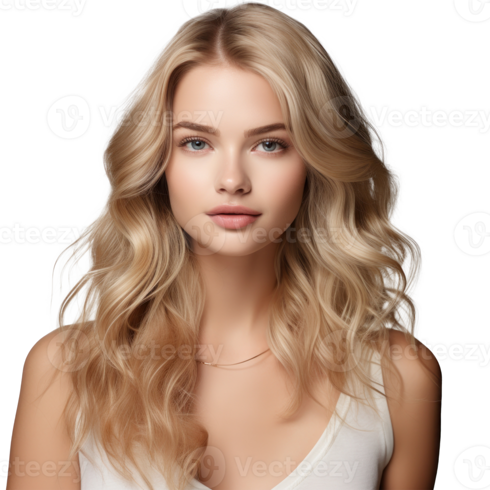 Beautiful blondie girl portrait png