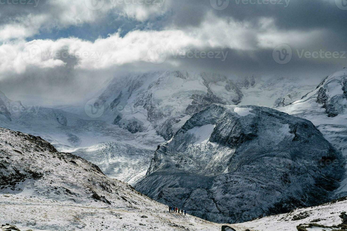 A beautiful Matterhorn mountain peak of Switzerland, another famous destination waiting for tourists, adventurers and hikers to experience. photo