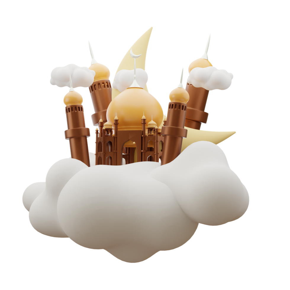 3d mosque building illustration png