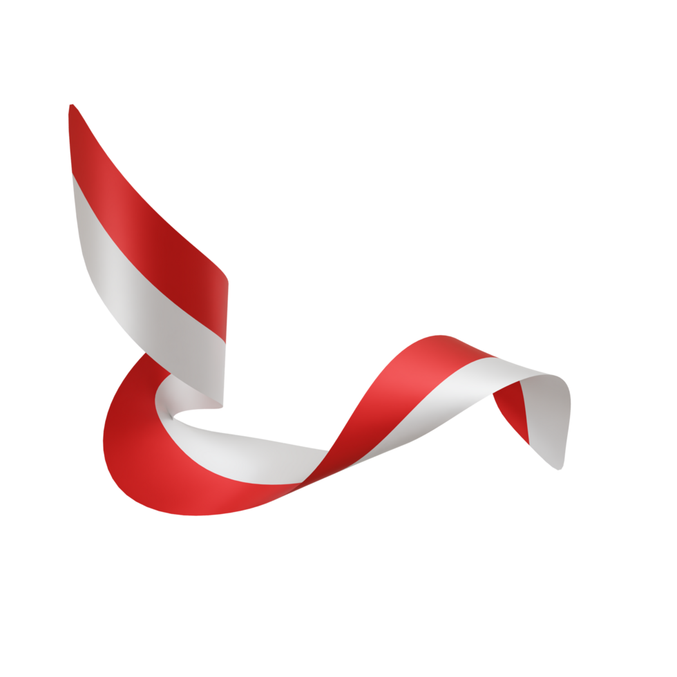 indonesian flag ribbon waving flag realistic 3d illustration png