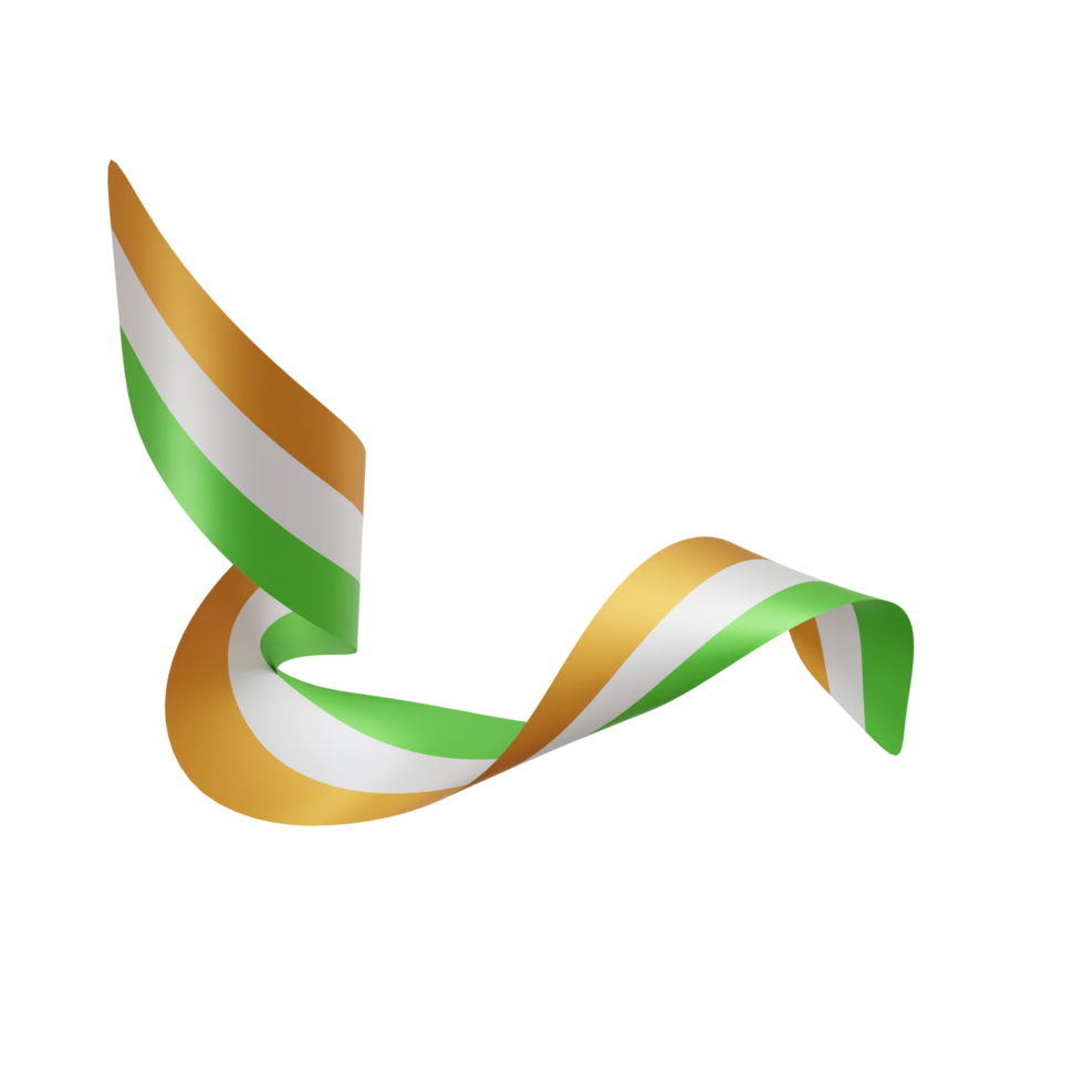 indian flag ribbon waving flag realistic 3d illustration png