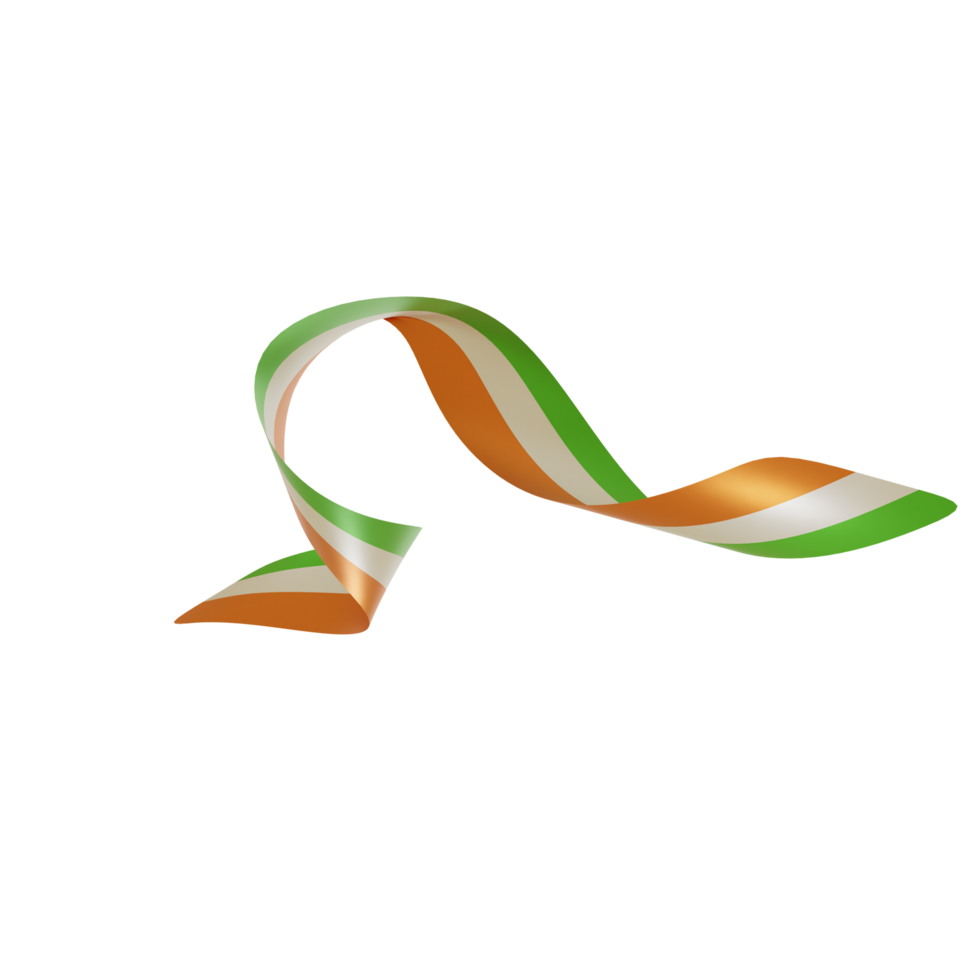 indian flag ribbon waving flag realistic 3d illustration png