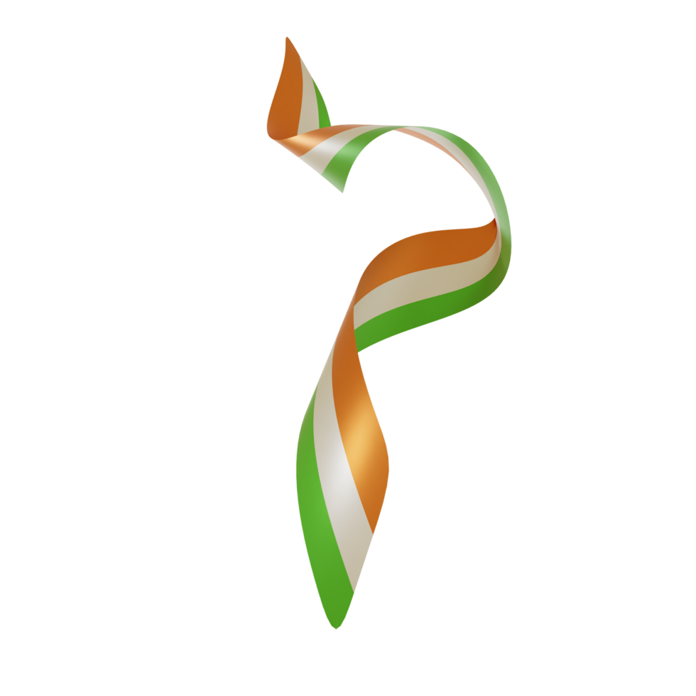 indian flag ribbon waving flag realistic 3d illustration png