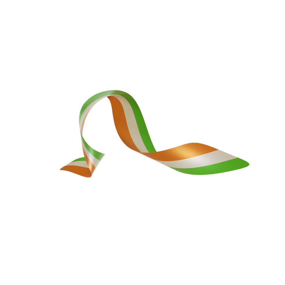 indian flag ribbon waving flag realistic 3d illustration png