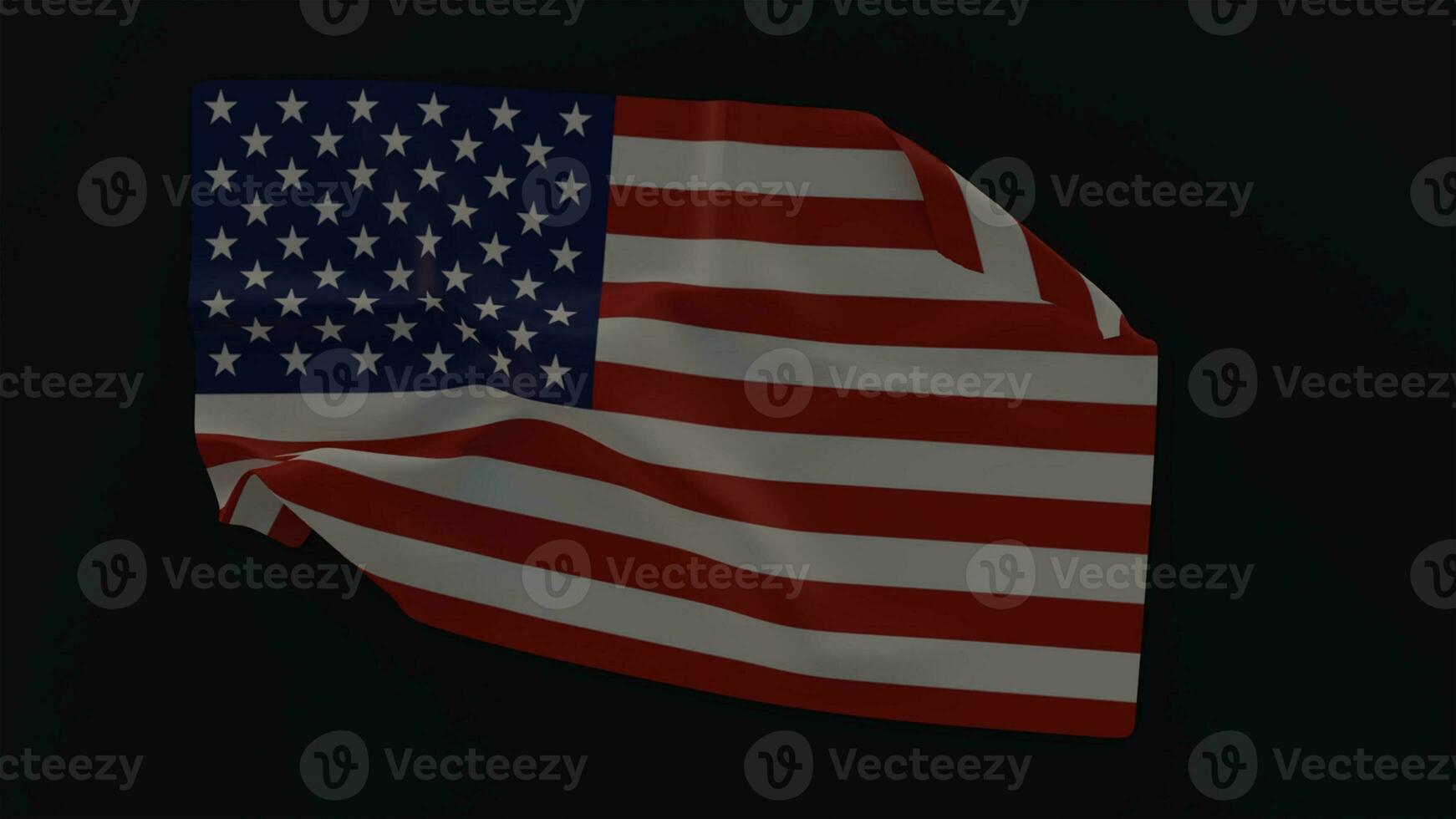 USA Flag 4th of July with Scattered Stars with copy space on dark blue background, 3d rendering photo