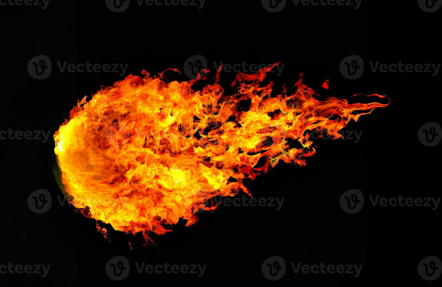 Meteorite or fireball. ball of fire. glowing magma sphere. large sphere of red energy. fantasy game spell icon. Generative AI. photo