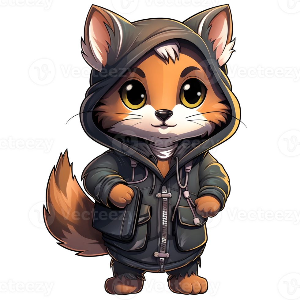 Cute cartoon cat in school uniform and backpack 26848294 PNG