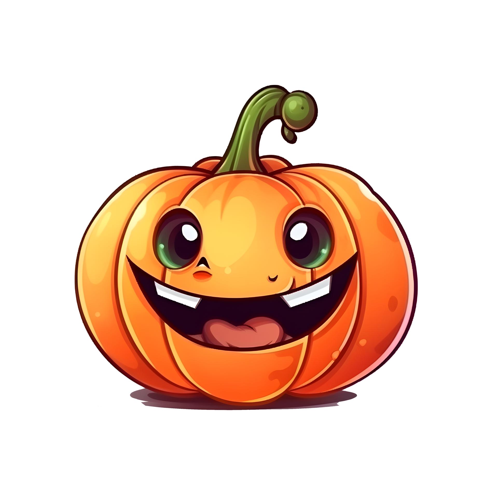 Halloween Cute Cartoon Pumpkin Character Smile Isolated On White halloween-cute-cartoon-pumpkin-character-smile-isolated-on-white