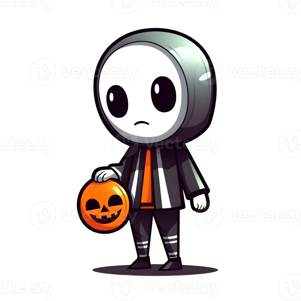 halloween cute cartoon character style generative AI. png