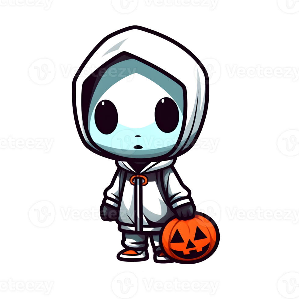 halloween cute cartoon character style generative AI. png
