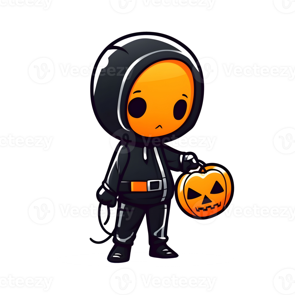 halloween cute cartoon character style generative AI. png