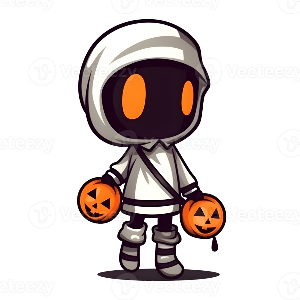 halloween cute cartoon character style generative AI. png