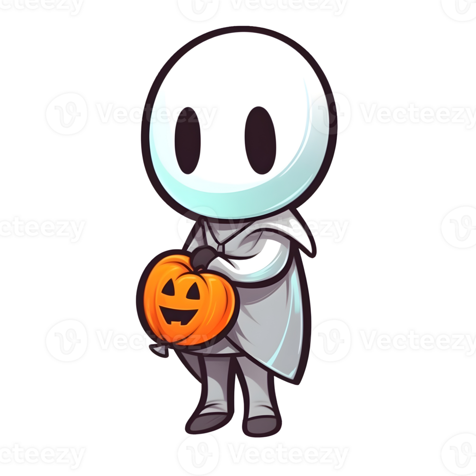 halloween cute cartoon character style generative AI. png