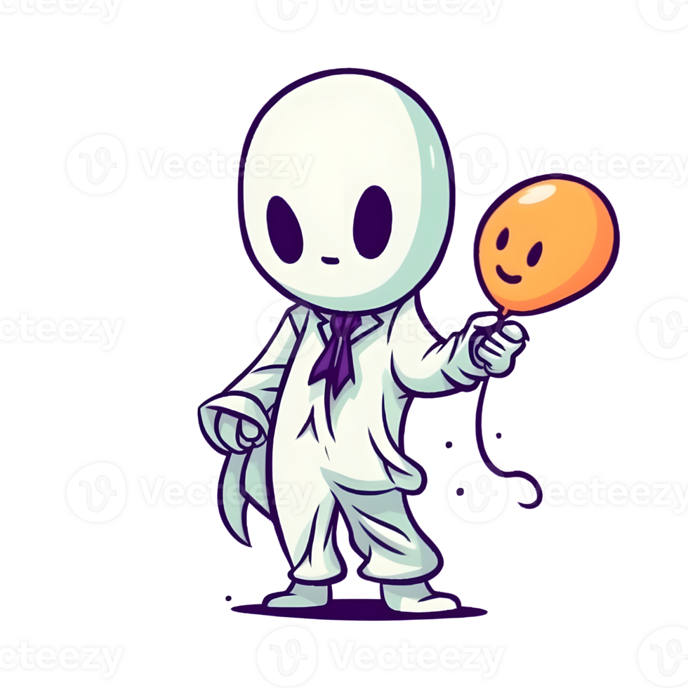 halloween cute cartoon character style generative AI. png