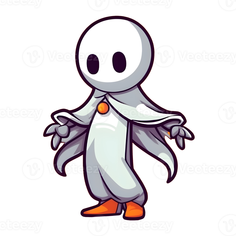 halloween cute cartoon character style generative AI. png