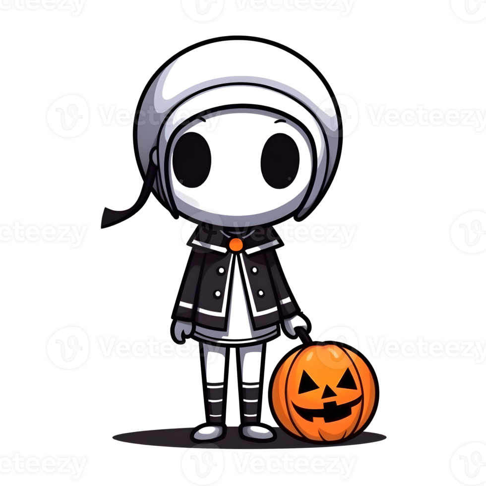 halloween cute cartoon character style generative AI. png