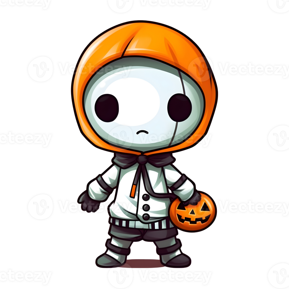 halloween cute cartoon character style generative AI. png