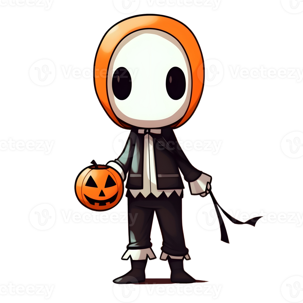 halloween cute cartoon character style generative AI. png