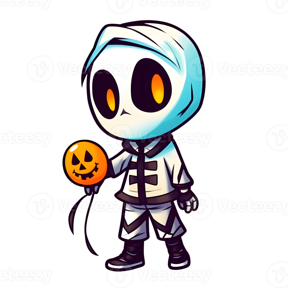 halloween cute cartoon character style generative AI. png