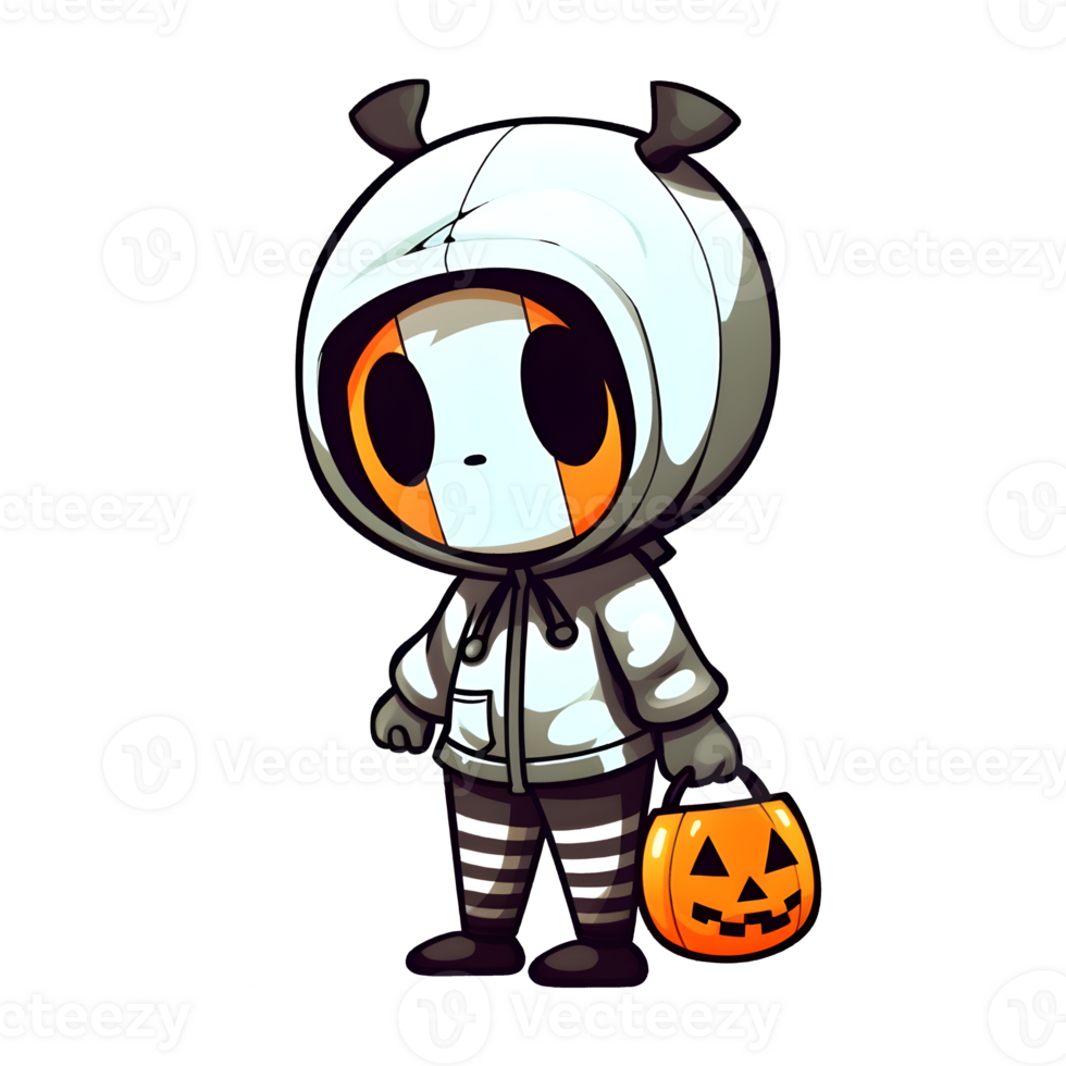 halloween cute cartoon character style generative AI. png