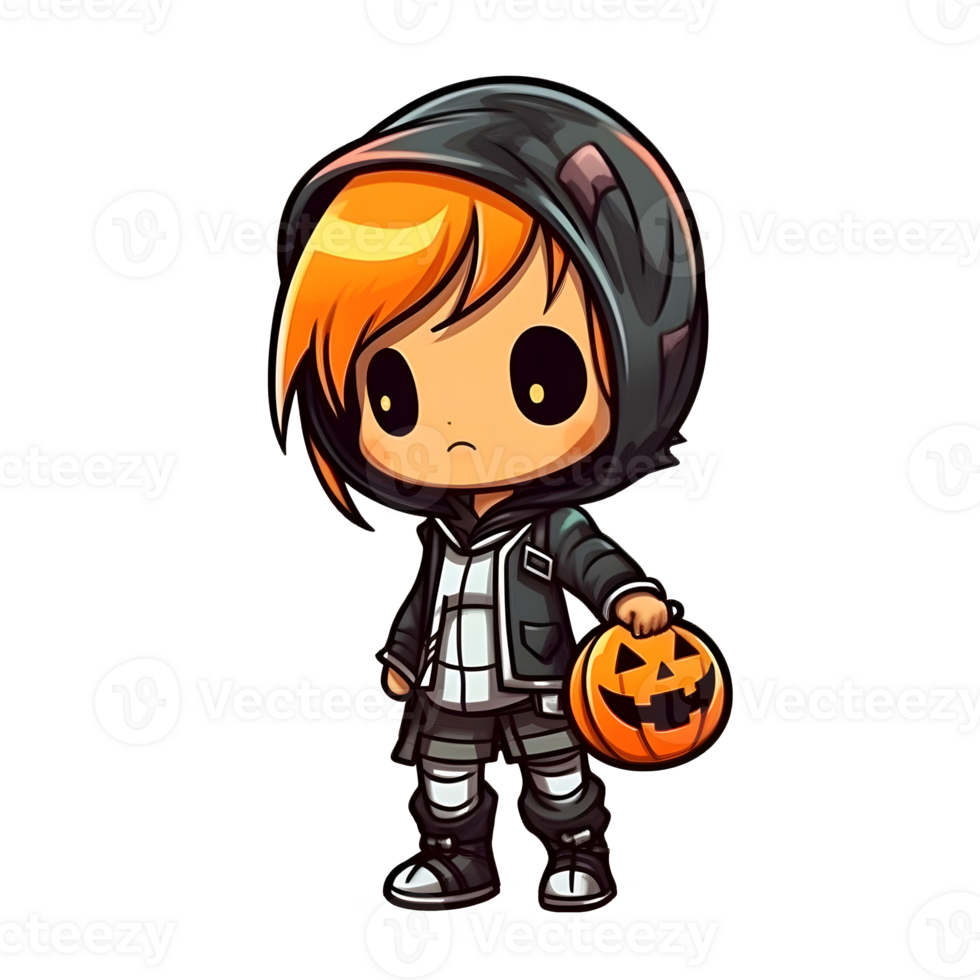 halloween cute cartoon character style generative AI. png