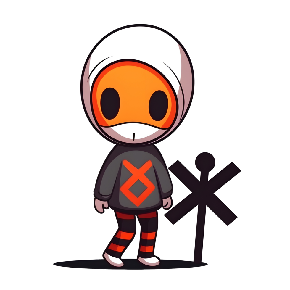halloween cute cartoon character style generative AI. png