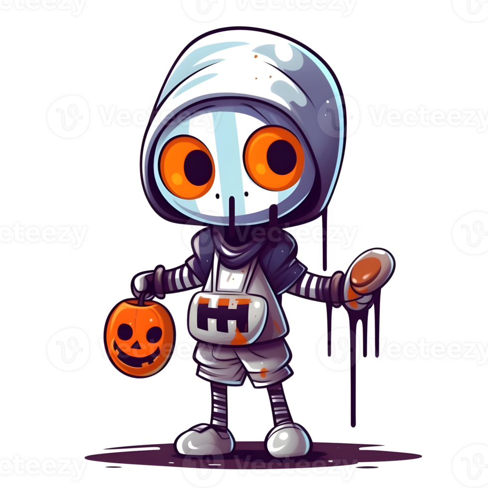 halloween cute cartoon character style generative AI. png