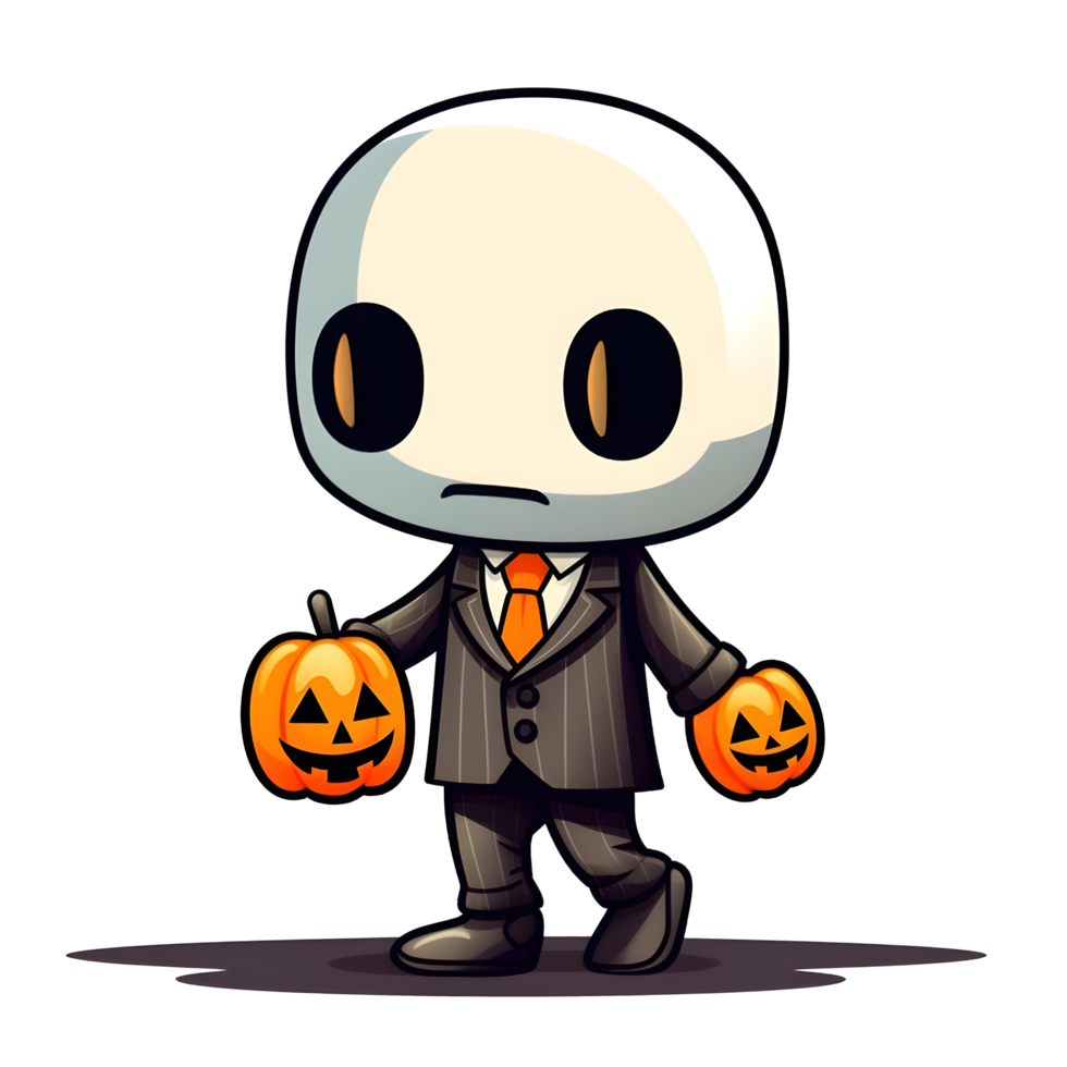 halloween cute cartoon character style generative AI. png